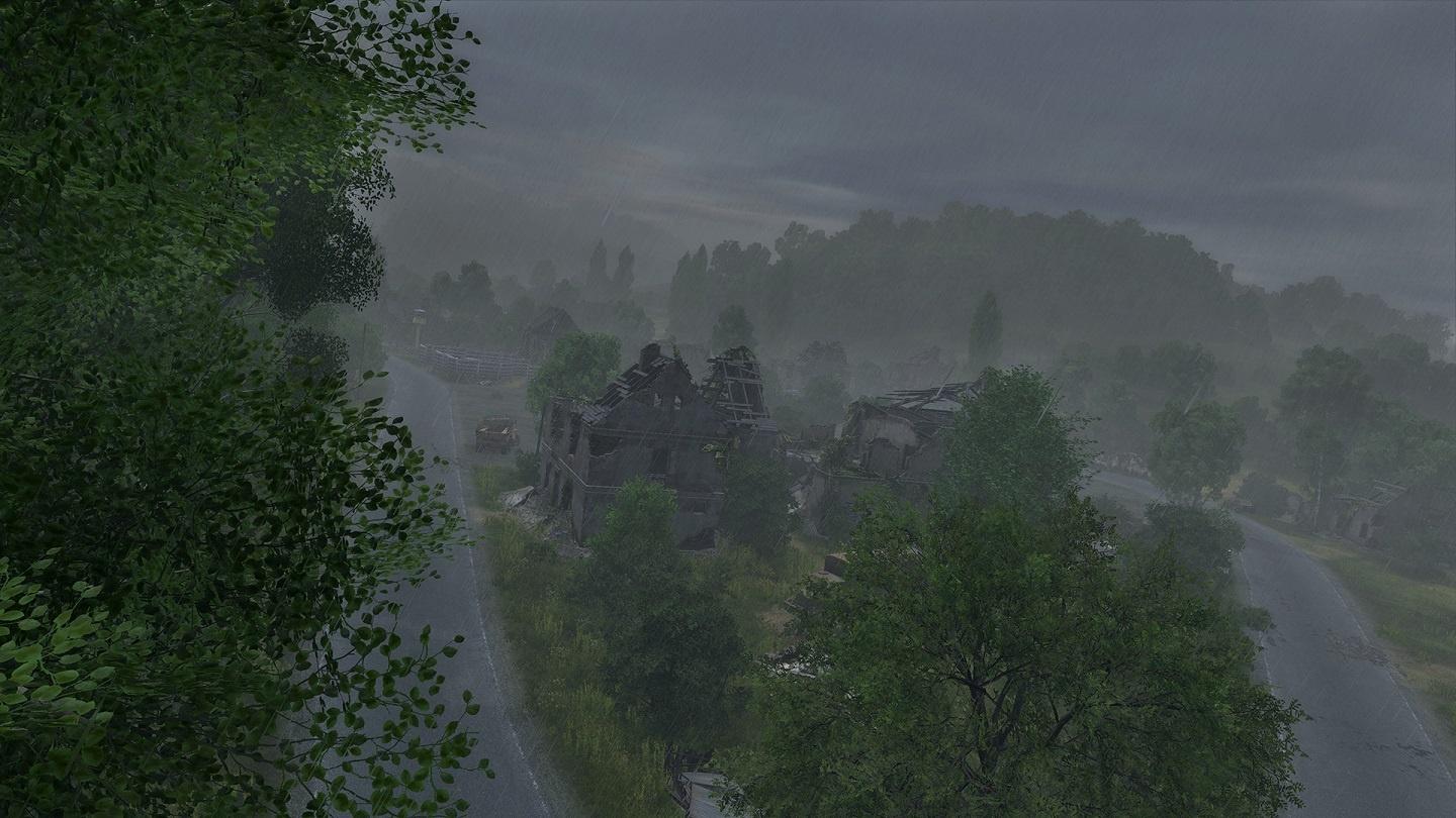 a ghost village during   storm
